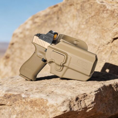 حافظة OWB عالمية لـ Glock 19X، P320 M17/M18، FN 509 التكتيكية، M&P9 M2.0، Hellcat Pro، Echelon 4.5F، Ruger Security-9، تناسب معظم المسدسات ذات الحجم الكامل والمدمج، إصدار إصبع السبابة، اليد اليمنى in Kuwait