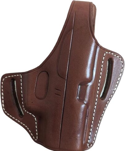 حافظة جلدية OWB لـ Glock 43 43X 42 - حافظة فطائر جلدية محببة بالكامل - تصميم كسر الإبهام لـ Glock 42، Glock 43، Glock 43X، LC9s - رسم اليد اليمنى in Saudi Arabia