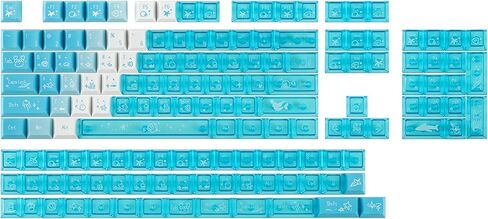 EPOMAKER DuoChrome Keycaps Set, 150 Keys, Cherry Profile, Shine Through, PBT+PC, Dye-sub, 65%/75%/TKL/96%/Full Size, Custom Keyboard Keycaps Set for Mechanical Gaming Keyboard (Blue) in Saudi Arabia