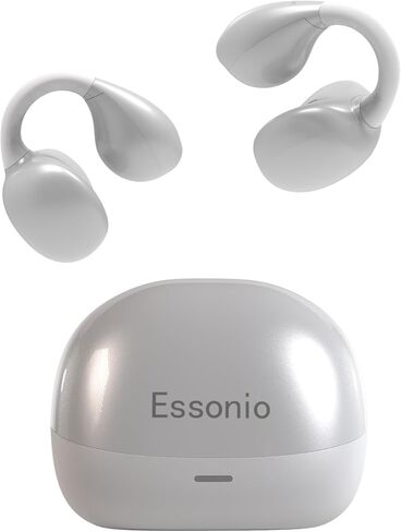 سماعات أذن بلوتوث مفتوحة بمشبك من ESSONIO، سماعات أذن آمنة 60 ساعة للأذنين الصغيرة ومرتدي النظارات، AI ENC للمكالمات المكتبية، IP55 مقاومة للماء، اتصال متعدد النقاط، صوت مكاني للجري in Kuwait