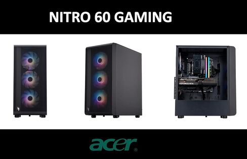 acer Nitro 60 Gaming Desktop PC (AMD Ryzen 9 7900 12-Core, GeForce RTX 5070 12GB GDDR7 (988 AI Tops), 32GB DDR5, 128GB PCIe SSD + 1TB HDD, Win 11 Home) WiFi 6 + BT, Ethernet, w/DKZ USB Port Expander in Saudi Arabia
