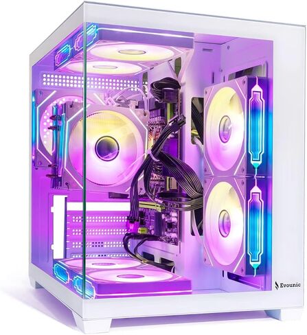 Gaming PC Desktop,Ryzen 5 5500 Up to 4.2GHz,16GB DDR4 RAM,GT1030 Graphics Card,1TB NVMe M.2 SSD, 650W Power Supply,Windows 11 Pro - High Performance Computer for Gaming, Work, Study and Daily Use in Saudi Arabia