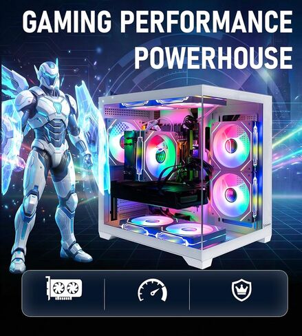 Gaming PC Desktop,Ryzen 5 5500 Up to 4.2GHz,16GB DDR4 RAM,GT1030 Graphics Card,1TB NVMe M.2 SSD, 650W Power Supply,Windows 11 Pro - High Performance Computer for Gaming, Work, Study and Daily Use in Saudi Arabia