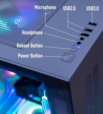 Gaming PC Desktop,Ryzen 5 5500 Up to 4.2GHz,16GB DDR4 RAM,GT1030 Graphics Card,1TB NVMe M.2 SSD, 650W Power Supply,Windows 11 Pro - High Performance Computer for Gaming, Work, Study and Daily Use in Saudi Arabia