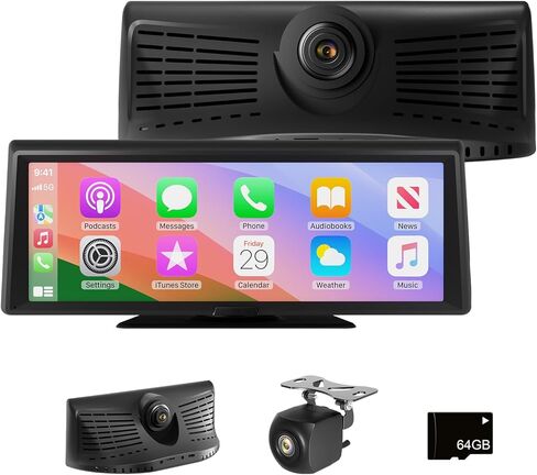 8.1" Wireless CarPlay Car Stereo - Portable Touchscreen Receiver with 2K Dash Cam, Apple CarPlay & Android Auto, 1080P Backup Camera, GPS Navigation, Bluetooth, Mirror Link, Plug & Play for Truck SUV in Saudi Arabia
