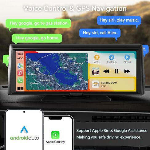 8.1" Wireless CarPlay Car Stereo - Portable Touchscreen Receiver with 2K Dash Cam, Apple CarPlay & Android Auto, 1080P Backup Camera, GPS Navigation, Bluetooth, Mirror Link, Plug & Play for Truck SUV in Saudi Arabia