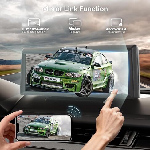 8.1" Wireless CarPlay Car Stereo - Portable Touchscreen Receiver with 2K Dash Cam, Apple CarPlay & Android Auto, 1080P Backup Camera, GPS Navigation, Bluetooth, Mirror Link, Plug & Play for Truck SUV in Saudi Arabia