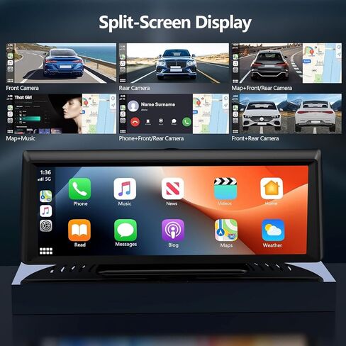 8.1" Wireless CarPlay Car Stereo - Portable Touchscreen Receiver with 2K Dash Cam, Apple CarPlay & Android Auto, 1080P Backup Camera, GPS Navigation, Bluetooth, Mirror Link, Plug & Play for Truck SUV in Saudi Arabia