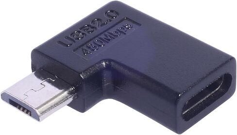 90 Degree Angled USB Charging Adapter MicroUSB to TypeC Converter for Various Devices 480Mbps Data Transmission USB to TypeC Adapter in Kuwait