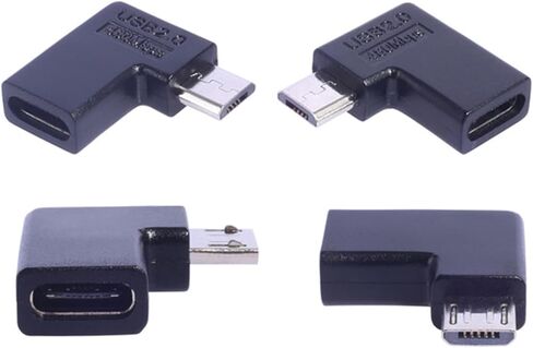 90 Degree Angled USB Charging Adapter MicroUSB to TypeC Converter for Various Devices 480Mbps Data Transmission USB to TypeC Adapter in Kuwait