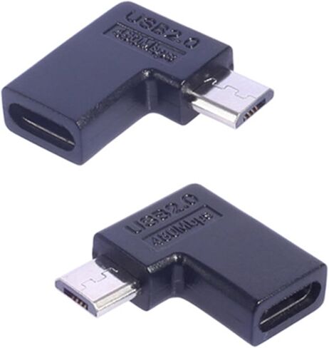 90 Degree Angled USB Charging Adapter MicroUSB to TypeC Converter for Various Devices 480Mbps Data Transmission USB to TypeC Adapter in Kuwait