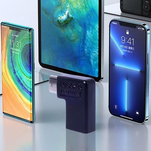 90 Degree Angled USB Charging Adapter MicroUSB to TypeC Converter for Various Devices 480Mbps Data Transmission USB to TypeC Adapter in Kuwait