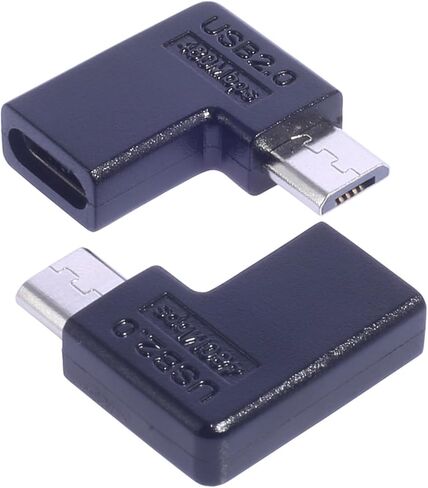 90 Degree Angled USB Charging Adapter MicroUSB to TypeC Converter for Various Device 480Mbps Data Transmission USB to TypeC Adapter in Saudi Arabia