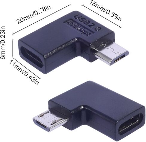 90 Degree Angled USB Charging Adapter MicroUSB to TypeC Converter for Various Device 480Mbps Data Transmission USB to TypeC Adapter in Saudi Arabia