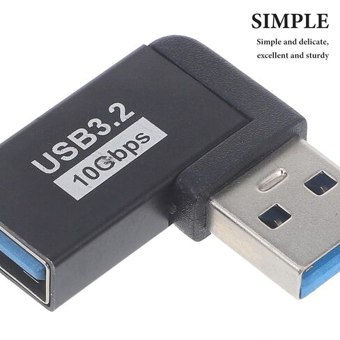 2pcs USB Angled Adapter Right Angle Male to Female Extension Upward Bend Connector for Laptops High-Speed 10Gbps Blue in Saudi Arabia