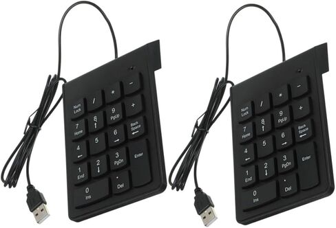 Gadpiparty 2 قطعة لوحة مفاتيح رقمية USB 18 مفتاحًا لوحة أرقام المحاسبة المالية لأجهزة الكمبيوتر المحمول والكمبيوتر المكتبي والكمبيوتر المحمول مع واجهة USB وملحقات الكمبيوتر المحمولة in Kuwait