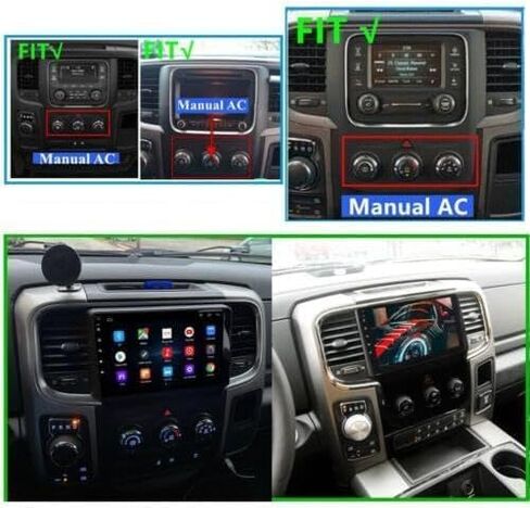 ستيريو سيارة Android 13.0 Double Din - راديو بشاشة تعمل باللمس 9 بوصة، جهاز استقبال الوسائط المتعددة الصوتي Android Auto CarPlay مع GPS Bluetooth وكاميرا احتياطية لسيارة Dodge Ram 2013-2019 in Kuwait