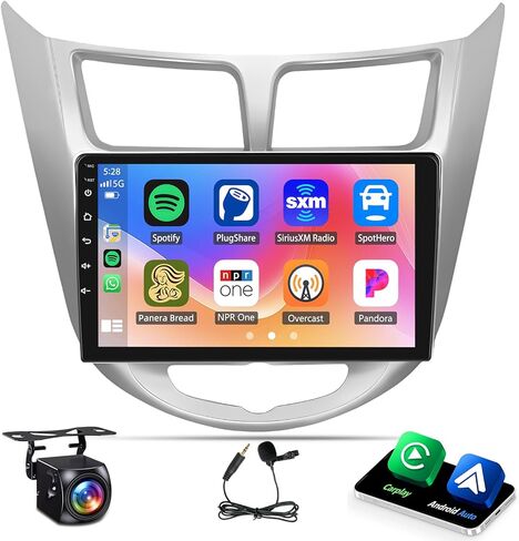 Android 13 Car Stereo for Hyundai Accent Verna Solaris 2011-2019 Car Radio with Carplay Android Auto GPS WiFi Bluetooth SWC AHD Rear Backup Camera, 2+32G in Kuwait