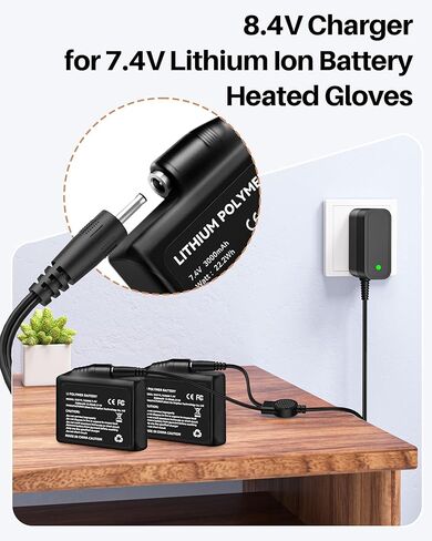 DC 8.4V Adapter for 7.4 Volt Charger Heated Gloves for Cauasock, JS Lifestyle, WEIVIOQ, Waestcia Heated Gloves Charger Replacement in Saudi Arabia