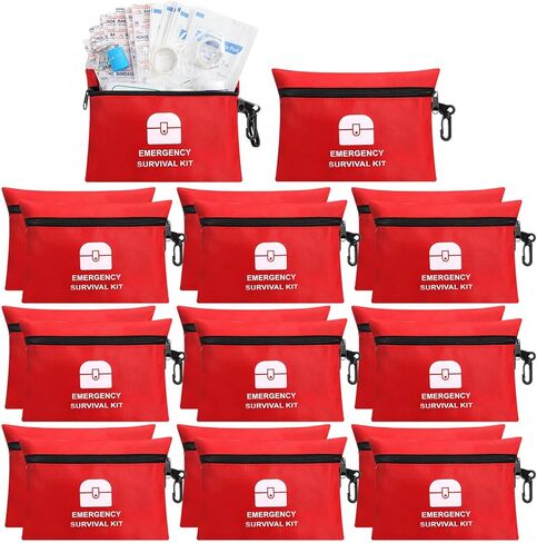 Geiserailie 1740 Pcs Small First Aid Kits Bulk Mini Travel Size Emergency Individual Zipper Pouch Self Care Package Supplies for Homeless Travel Hiking Sports Outdoor College Dorm Essentials, 20 Bags in Saudi Arabia