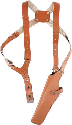 ALS454 Vertical Shoulder Holster Fits 357 Magnum 6’’ & Similar Revolvers RH Handmade! Free Extension for Big Body Size! (Brown) in Saudi Arabia