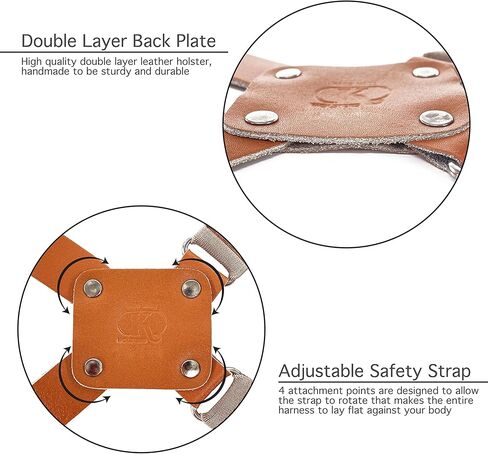 ALS454 Vertical Shoulder Holster Fits 357 Magnum 6’’ & Similar Revolvers RH Handmade! Free Extension for Big Body Size! (Brown) in Saudi Arabia