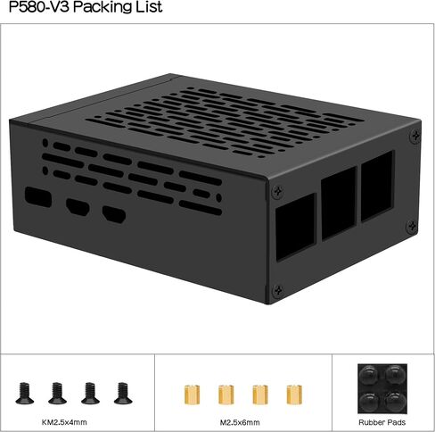 Geekworm PCIe Bottom Metal Case P580 with PD 27W USB-C Power Supply for X1005/X1002 & Raspberry Pi 5 & Active Cooler in Saudi Arabia