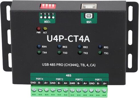 محول USB إلى RS485، محول USB إلى 4 اتجاهات RS485، وحدة منفذ تسلسلي USB مع شريحة CH344Q SP3485، 480 ميجابت في الثانية، طرف 5.08 مم، حماية من زيادة التيار الزائد in Kuwait