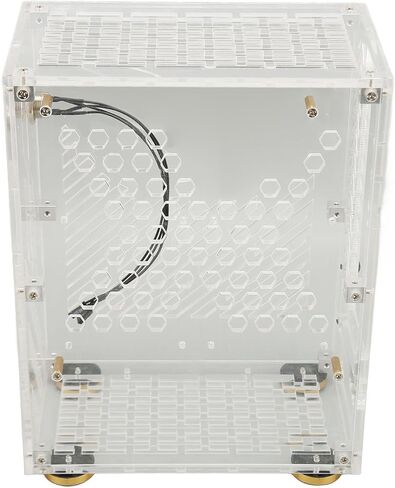 Mini Case ITX 4.3L 360 Cooling Clear Side Panel with Padded Foot Pads for Flex 1U Power 2.5in SSD (Transparent) in Saudi Arabia