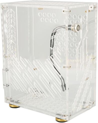 Mini Case ITX 4.3L 360 Cooling Clear Side Panel with Padded Foot Pads for Flex 1U Power 2.5in SSD (Transparent) in Saudi Arabia