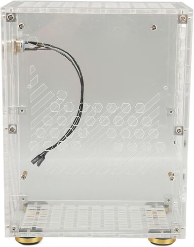 Mini Case ITX 4.3L 360 Cooling Clear Side Panel with Padded Foot Pads for Flex 1U Power 2.5in SSD (Transparent) in Saudi Arabia