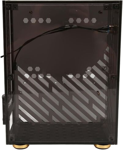 Mini ITX Case, 4.3L 360 Cooling Clear Side Panel with Cushioning Foot Pads for Flex 1U Power 2.5in SSD (Black) in Saudi Arabia