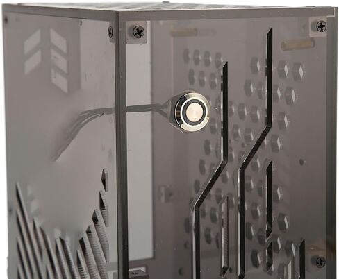Mini ITX Case, 4.3L 360 Cooling Clear Side Panel with Cushioning Foot Pads for Flex 1U Power 2.5in SSD (Black) in Saudi Arabia