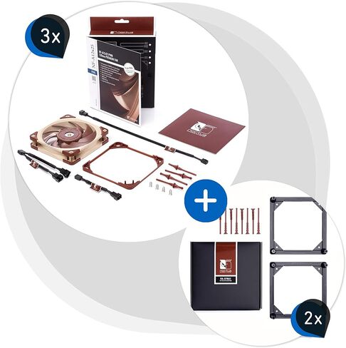Noctua Bundle: 3X NF-A12x25 PWM + 2X NA-SFMA1, Set for 420mm Water Cooling Radiator in Saudi Arabia