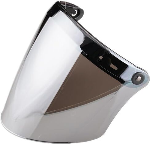 VCOROS Universal 3-Snap Flip Up Visor Shield Lens for Retro Open Face Motorcycle Helmet(Chrome Silver) in Kuwait