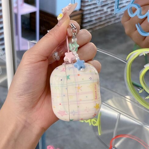 حافظة بتصميم نجوم إبداعية لطيفة لأجهزة Airpods 4، غطاء سماعات أذن مقاوم للصدمات بنمط الطماطم اللامعة مع قلادات Kawaii (نجوم) in Kuwait