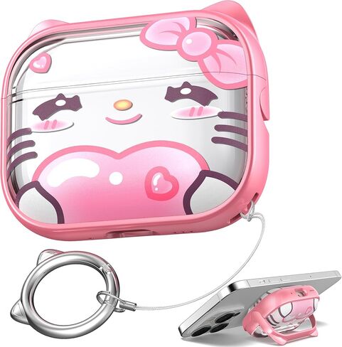 R-fun for AirPods Pro 3 Case with Cleaning Kit, Cute Cat Ear Print & Buckle for Girls, Phone Holder & Top Safe Lock Buckle, Compatible with AirPods Pro 3rd Gen Case, Orange Seaworld in Saudi Arabia