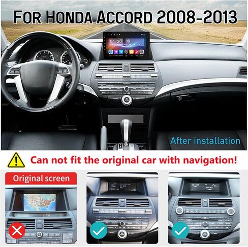 Android 13.0 Double Din Car Stereo Radio Player for Honda Accord 2008-2013 10 Inch HD Touch Screen Car Audio Receiver with GPS Navigation Bluetooth Head Unit Supports Backup Camera(2G+32G) in Kuwait