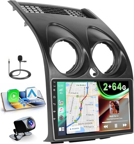 راديو سيارة 2+64 جيجابايت Android 15 لسيارة Nissan Rogue Sport Qashqai 2007-2015 Wireless Carplay Android Auto، شاشة لمس 9 بوصات ستيريو للسيارة GPS Navi، WiFi، بلوتوث، كاميرا احتياطية، راديو FM RDS، EQ DSP، SWC in Saudi Arabia