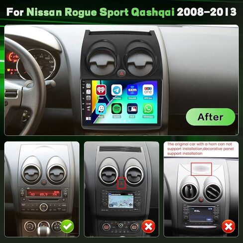 راديو سيارة 2+64 جيجابايت Android 15 لسيارة Nissan Rogue Sport Qashqai 2007-2015 Wireless Carplay Android Auto، شاشة لمس 9 بوصات ستيريو للسيارة GPS Navi، WiFi، بلوتوث، كاميرا احتياطية، راديو FM RDS، EQ DSP، SWC in Saudi Arabia
