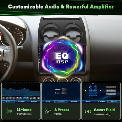 راديو سيارة 2+64 جيجابايت Android 15 لسيارة Nissan Rogue Sport Qashqai 2007-2015 Wireless Carplay Android Auto، شاشة لمس 9 بوصات ستيريو للسيارة GPS Navi، WiFi، بلوتوث، كاميرا احتياطية، راديو FM RDS، EQ DSP، SWC in Saudi Arabia