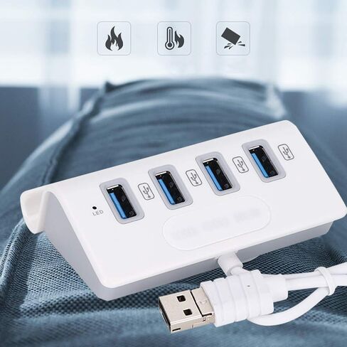 ASHATA 4 Port USB Hub متعدد الواجهات OTG Hub محول للهاتف اللوحي سطح المكتب USB C Hub، USB C إلى USB 2.0 HUB لنظام التشغيل، Linux وأنظمة التشغيل الأخرى، أبيض in Kuwait