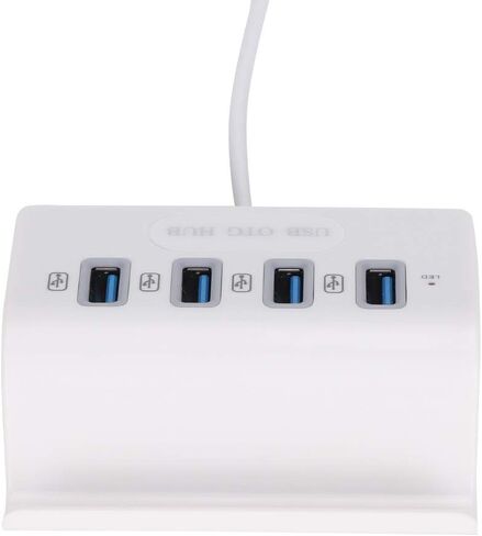 ASHATA 4 Port USB Hub متعدد الواجهات OTG Hub محول للهاتف اللوحي سطح المكتب USB C Hub، USB C إلى USB 2.0 HUB لنظام التشغيل، Linux وأنظمة التشغيل الأخرى، أبيض in Kuwait