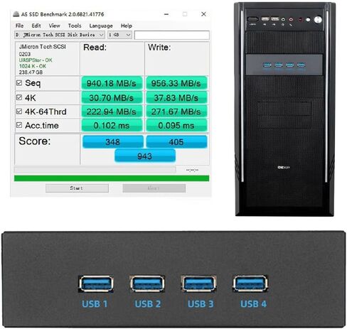 Xiwai 10Gbps 4 Ports HUB Front Panel USB 3.1 Type-A & Type-C to Motherboard Type-E Connector Cable 10Gbps for 5.25" CD-ROM Bay Tray in Saudi Arabia
