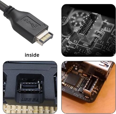 Xiwai 10Gbps 4 Ports HUB Front Panel USB 3.1 Type-A & Type-C to Motherboard Type-E Connector Cable 10Gbps for 5.25" CD-ROM Bay Tray in Saudi Arabia