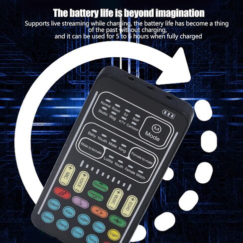 I9 Voice Changer Set, Mini Live Broadcast Voice Disguiser, Portable Sound Board Voice Changer, 8 Different Sounds/Sound Effects, for iOS, for Android (English Version) in Saudi Arabia