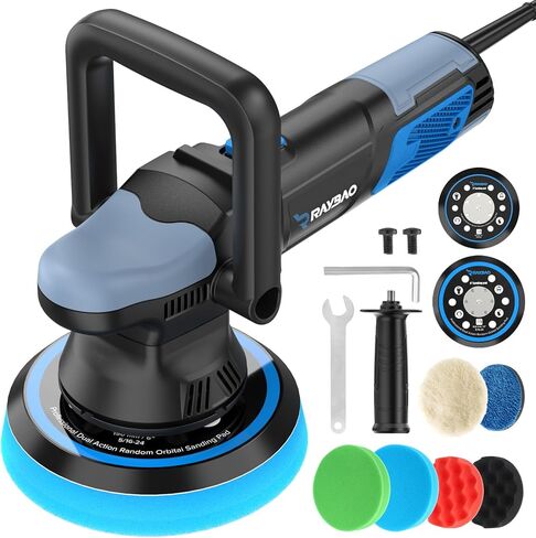 Mini Polisher, RAYBAO 2/1.5 inch Cordless Polisher with 2pcs 2.0Ah Battery, 6 Speeds, Works as DA & RO Polisher, Super Lightweight, 53 Accessories, Polisher for Car Detailing, Polishing, Waxing in Saudi Arabia