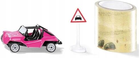 SIKU 1604, Buggy with Tape and Traffic Sign, Metal/Plastic, Multicolour, 5 m Road Tape in Kuwait