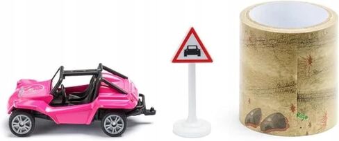 SIKU 1604, Buggy with Tape and Traffic Sign, Metal/Plastic, Multicolour, 5 m Road Tape in Kuwait