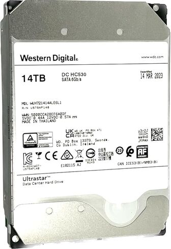 Western Digital Ultrastar DC HC530 14 تيرابايت SATA 6 جيجابايت/ثانية 7200 دورة في الدقيقة 3.5 بوصة Enterprise SED HDD - WUH721414ALE6L1 (متجدد) in Saudi Arabia